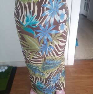 Tropical Floral Print Swim Skirt